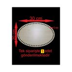 ASUDE HEDİYELİK Ahşap Oval 30x20 Cm 1 Ad Bambu Tepsi Örgü Plakası Supla Delikli Altlık Tığ Taban Işi Sepet Tabanı