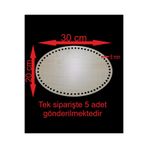 ASUDE HEDİYELİK Ahşap Oval 30x20 Cm 5 Ad Bambu Tepsi Örgü Plakası Supla Delikli Altlık Tığ Taban Işi Sepet Tabanı