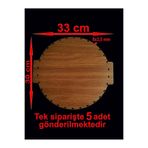 ASUDE HEDİYELİK Ceviz Kulplu 33x30 Cm 5 Ad Bambu Tepsi Örgü Plakası Supla Delikli Altlık Tığ Taban Işi Sepet Tabanı-