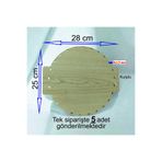 ASUDE HEDİYELİK Krem Kulplu 28x25 Cm 5 Ad Bambu Tepsi Örgü Plakası Supla Delikli Altlık Tığ Taban Işi Sepet Tabanı