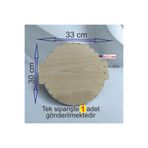 ASUDE HEDİYELİK Krem Kulplu 33x30 Cm 1 Ad Raddan Bambu Tepsi Örgü Plakası Supla Altlık Tığ Taban Işi Sepet Tabanı
