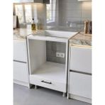 Asude Home Ankastre Dolabı, Ankastre Fırın Ocak Modülü, Ayarlanabilir Ayaklı, Mutfak Dolabı, Kapaklı, Beyaz, Ankastre Kabini