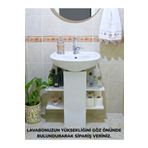 AsudeHome Ev Gereçleri Lavabo Altı Dolap, Banyo Dolabı, Banyo Düzenleyici Raflar, Beyaz, AsudeHome