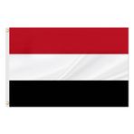 ASUNO Yemen Bayrağı 3 × 5 Ayaklar Polyester Yemen Ulusal Afiş 2 Pirinç Halkalı Çift Taraflı Canlı Renk Solmaya Dayanıklı Dış Bahçe Çim Veranda için