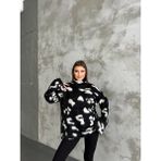Asur Boutique Asur Butik Kadın Benekli Dik Yaka Selanik Kazak - Standart - 000-Siyah