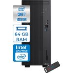 Asus Expertcenter D501mer Intel® Core™ İ7-14700 64Gb Ddr5 2Tb Ssd Intel® Uhd Graphics 770 Wın11home Mini Tower Masaüstü Bilgisayar Wd501merh24+Zettausbbellek