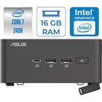 Asus Nuc 15 Pro Tall Kit Intel Core 7-240H 5.2ghz Up 16GB Ddr5 4tb SSD Intel® Graphics WIN11HOME Mini Masaüstü Bilgisayar RNUC15CRHC700002H05+ZETTAUSBBELLEK - Windows 11 Home