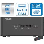 Asus Nuc 15 Pro Tall Kit Intel Core 7-240H 5.2ghz Up 64GB Ddr5 256GB SSD Intel® Graphics WIN11HOME Mini Masaüstü Bilgisayar RNUC15CRHC700002H21+ZETTAUSBBELLEK - Windows 11 Home