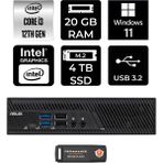 Asus PB63 i3 13100 Mini PC 20GB RAM 4TB SSD Win11 Home + Per4 USB PB63P1320
