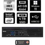 Asus PB63 i3 13100 Mini PC 40GB RAM 4TB SSD Win11 Home + Per4 USB PB63P1340