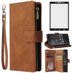 Asuwish BlackBerry KEY2 için cep telefonu kılıfı folyo koruyucu folyo ve kart bölmeli katlanabilir deri cüzdan stand fermuar Key 2 Two KEYtwo Wallet cep telefonu kılıfları koruyucu kılıf telefon