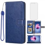 Asuwish Huawei P Smart 2017 2018/Honor 9 Lite için cep telefonu kılıfı, kart bölmeli, katlanabilir, deri cüzdan, stantlı, Hawaii PSmart 9Lite FIG-LX1 LLD-L31 cep telefonu kılıfı, koruyucu kılıf, mavi