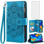 Asuwish Huawei P30 Lite için cep telefonu kılıfı, folyolu, koruyucu folyolu, kart bölmesi, katlanabilir, deri, çiçekli, cüzdan, stand HuweiP30Lite Hawaii P 30 Nova 4E MAR-LX1A MAR-LX1B cep telefonu
