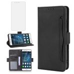 Asuwish Huawei P9 Cüzdan Kılıf Temperli Cam Ekran Koruyucu ve Deri Kapaklı Kart Tutucu Standı Cep Aksesuarları Hawaii EVA-L09 EVA-L19 Kadın Erkek için Telefon Kılıfları Siyah