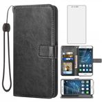 Asuwish Huawei P9 için cep telefonu kılıfı, folyo, koruyucu folyo ve kart bölmeli, katlanabilir, deri cüzdan, ayaklı, cep telefonu kılıfları, koruyucu cam, Hawaii P 9 EVA-L09 cep telefonu kılıfı,