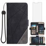 Asuwish Huawei P9 Lite 2016 için cep telefonu kılıfı, cam folyolu, koruyucu folyo, kart bölmesi, katlanabilir, deri cüzdan, stant Hawaii P9Lite VNS-L31 VNS-L21 cep telefonu kılıfı, koruyucu kılıf,