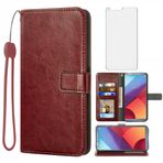Asuwish LG G6 için cep telefonu kılıfı folyo koruyucu folyo ve kart bölmeli katlanabilir deri cüzdan stant cep telefonu kılıfları zırhlı folyo Cover LG6 G 6 ThinQ H870 cep telefonu kılıfları koruyucu