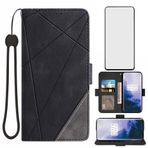 Asuwish OnePlus 7 Pro için cep telefonu kılıfı, cam folyolu, koruyucu folyo, kart bölmesi, katlanabilir, deri cüzdan, stant 7Pro GM1913 cep telefonu kılıfı, koruyucu kılıf, cep telefonu kılıfları,