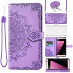 Asuwish Samsung Galaxy S7 için cep telefonu kılıfı, bantlı ve cam folyolu, koruyucu folyo, kart bölmesi, katlanabilir, deri cüzdan, stand S 7 7S SM-G930F SM G930F cep telefonu kılıfları, Mandala