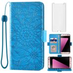 Asuwish Samsung Galaxy S7 için cep telefonu kılıfı, cam folyolu, koruyucu folyo ve kart bölmeli, katlanabilir deri cüzdan, stant S 7 7S SM-G930F SM G930F cep telefonu kılıfları çiçekler koruyucu kılıf