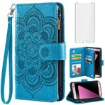 Asuwish Samsung Galaxy S7 için cep telefonu kılıfı folyolu koruyucu folyo kart bölmesi katlanabilir deri çiçekler cüzdan stand S 7 7S SM-G930F SM G930F cep telefonu kılıfları koruyucu kılıf cüzdan