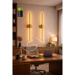 asva aydınlatma 2 Li 70 cm Ortadan Taslı Pilli Aplik Amber Led Eskitme Gold Kasa Pil Dahil, Dekoratif Duvar Lambası