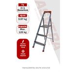 Asvera 2+1 (3 Basamaklı) Extra Güçlü Profil Merdiven Özel Tasarım Geniş Kaymaz Basamaklı Gri
