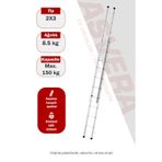 Asvera Endüstriyel 6 Metre 2 Parçalı Alüminyum Merdiven - 1.4 Mm Sürgülü Profesyonel Merdiven