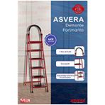 Asvera Patika 6'li Ev Tipi Merdiven Kırmızı