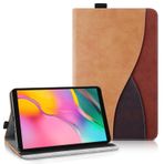 Aswant Samsung Galaxy Tab A 10.1 2019 SM-T510 T515 ile uyumlu kılıf - cüzdan ve stant fonksiyonlu ultra ince Business Tricolor tablet Galaxy Tab A kılıfı (kahverengi)