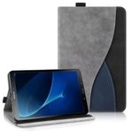 Aswant Samsung Galaxy Tab A 10,1 inç 2016 SM-T580N T585N için kılıf - cüzdan ve stant fonksiyonlu ultra ince Business Tricolor tablet Galaxy Tab A 2016 kılıf (gri)