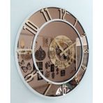 Aswood Gerçek Aynalı Cam Duvar Saati - Bronz - 40 cm