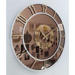 Aswood Gerçek Aynalı Cam Duvar Saati - Bronz - 50 cm