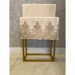 ASY Collection Fransız Dantelli Çeyizlik El ve Yüz Havlusu 50X90 %100 Pamuk - Cappuccino - 50 x 90 cm