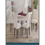 ASY Collection Jakarli, Elastik Tam Kaplamalı Sandalye Kılıfı, Örtüsü (Adet : 6 ) - 60 x 75 cm - Beyaz