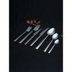 Asya 84 Parça 12 Kişilik Çelik & Sade Çatal & Kaşık & Bıçak Takımı Lüx - Gümüş - Beyaz
