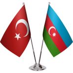 Asya Bayrak Azerbaycan Ikili Masa Bayrağı