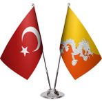 Asya Bayrak Bhutan Ikili Masa Bayrağı