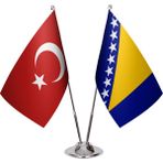 Asya Bayrak Bosna Hersek Ikili Masa Bayrağı