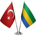 Asya Bayrak Gabon Ikili Masa Bayrağı