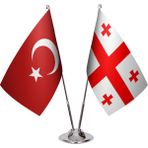 Asya Bayrak Gürcistan Ikili Masa Bayrağı
