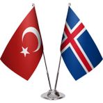 Asya Bayrak Izlanda Ikili Masa Bayrağı
