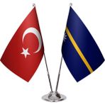 Asya Bayrak Nauru Ikili Masa Bayrağı