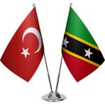Asya Bayrak Saint Kitts ve Nevis Ikili Masa Bayrağı
