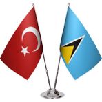 Asya Bayrak Saint Lucia Ikili Masa Bayrağı