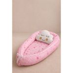 Asya Bebe Babynest | Bebek Uyku Yatağı 0-2 Yaş - Ergonomik Bulut Destek Yastıklı - [PEMBE YUVA + BEYAZ BULUT YASTIK]