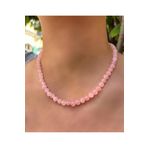 Asya Gems 6 MM Küre Kesim Pembe Kuvars Doğal Taş Kolye AYG-7278