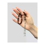 Asya Gems 8 mm Küre Kesim Kırmızı Kaplangözü Doğal Taş Tesbih AYG-7703