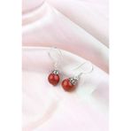 Asya Gems AYG-2883 Red Jasper Doğal Taş 925 Ayar Gümüş Küpe