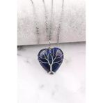 Asya Gems AYG-2973 Lapis Lazuli Doğal Taş Tel Sarmalı Kalp Kolye